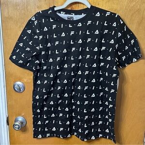 FILA Black and White Logo Pattern Men's Tee